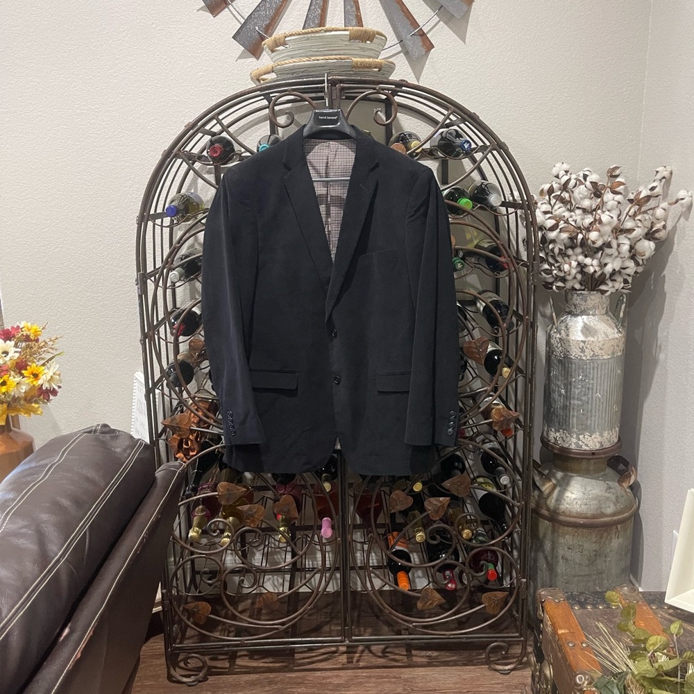Harve Benard Men's Black Corduroy Blazer